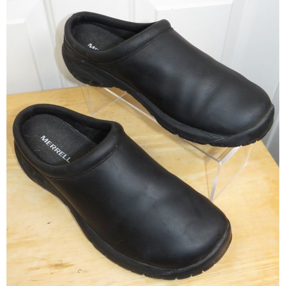Merrell Women's Encore Nova Slip On Shoe J002112 Clogs Black Leather Size 9.5